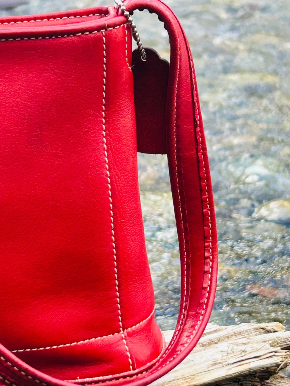 Vintage Coach 9309 Red Bleecker Top Zip Shoulder Bag Made in the USA 🇺🇸 - Picture 10 of 13